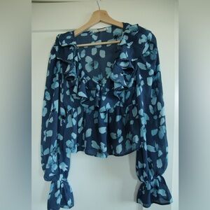 Abercrombie & Fitch Navy Floral Blouse